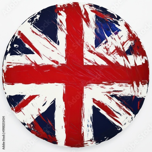 United Kingdom Flag Painted on Circle.