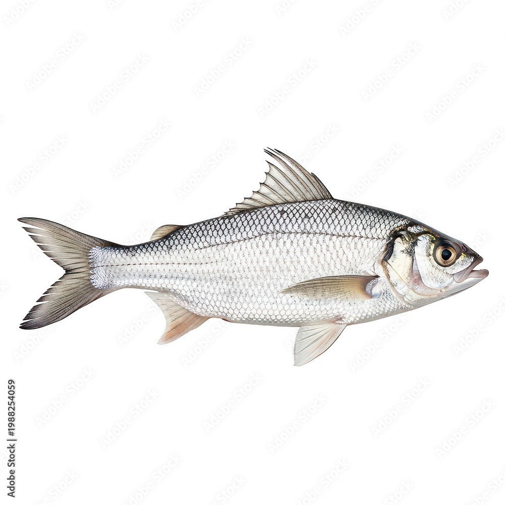 Fototapeta premium Graceful trout swimming in clear water with detailed scales and fins Transparent Background, png.