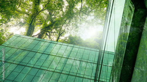 Canvastavla Eco-friendly building in modern city
