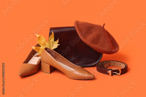 Stylish high heels with bro...