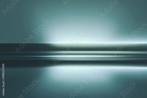 Abstract minimalistic ocean horizon with soft lighting and smooth gradients