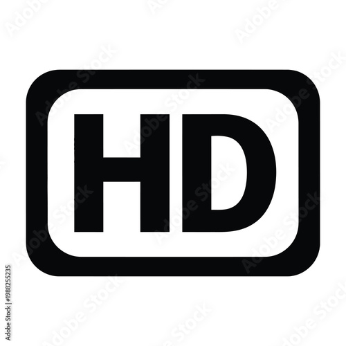 High definition hd logo symbol icon black and white
