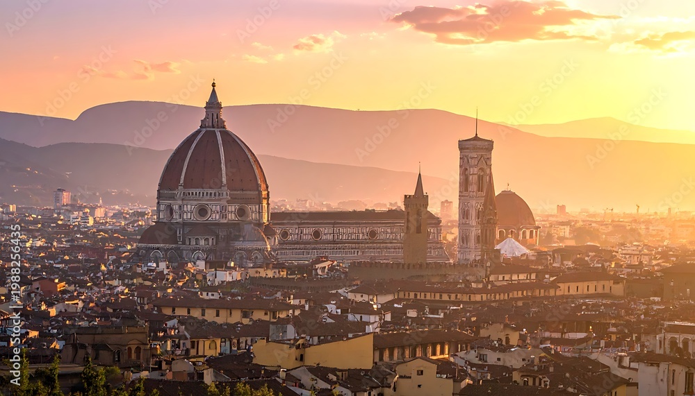 Fototapeta premium Cityscape at sunset (1)