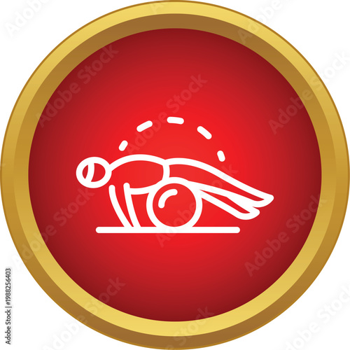 Person performing an exercise with a fitness stability ball, developing core strength