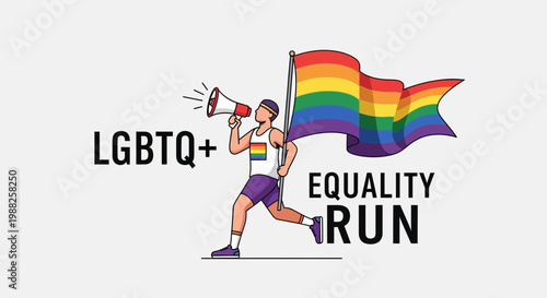 LGBTQ+ Equality Run Illustration Depicting Pride, Symbolism, and Solidarity Across Community