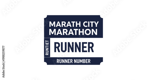 Marath City Marathon Runner Number Badge For Sports Events And Competitions