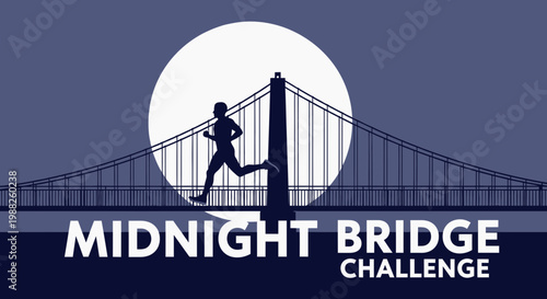 Midnight Bridge Challenge: A Runner's Vision Under the Moonlit Silhouette