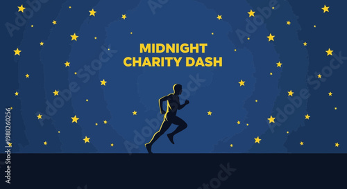 Midnight Charity Dash Runner Under A Starry Sky