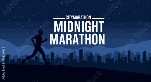 Midnight Marathon: A Dramatic Visual of City Lights and Athletic Endurance