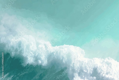 Majestic ocean waves crashing on turquoise waters