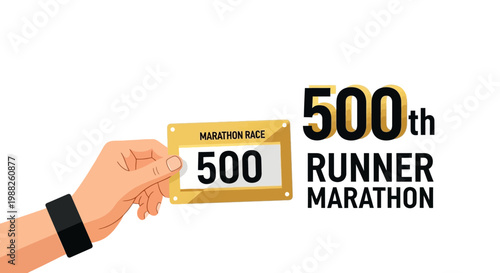 Marathon Race: Celebrating the 500th Runner with a Special Numbered Bib and Wristband Accessory
