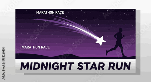 Midnight Run: A Celestial Marathon Under a Starry Sky of Endurance and Victory