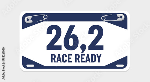 Marathon Race Number Ready To Compete Showing The Distance And Racer Status