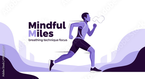 Mindful Running And Focused Breathwork: A Runner Practicing Breathing Techniques