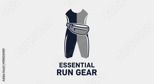 Minimalist Design Depicting Essential Run Gear For Fitness And Exercise Activities