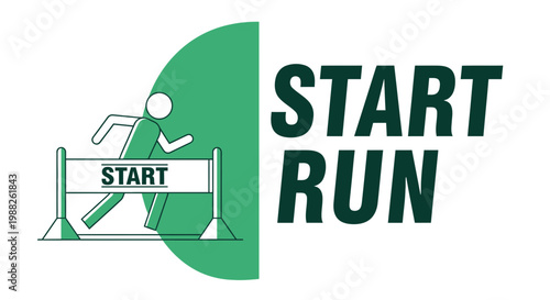 Minimalist Illustration Depicting Running Start and The Concept of Athletic Movement