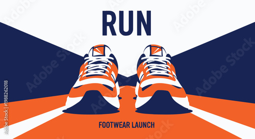 Minimalist Run Footwear Launch Announcement In Modern Graphic Design Style
