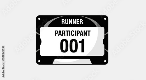 Minimalist Runner Participant Tag Concept for Sporting Events and Competitions Design