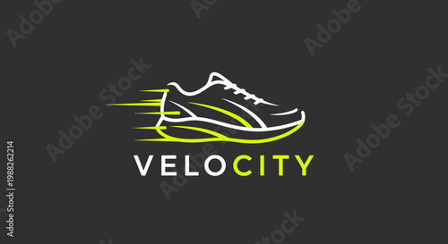 Minimalist Shoe Design Demonstrating Velocity Against a Dark Backdrop For Athletic Pursuits