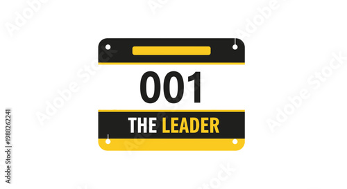 Minimalist Sign Displaying the Number 001 and The Leader Concept for Digital Use