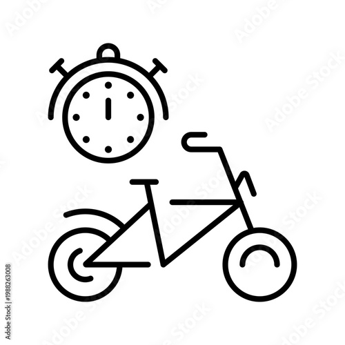 Bike sharing icon. Transport and bike sharing line symbol. Black and white.