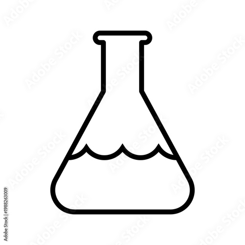 Beer chemistry icon. Science and brewing line symbol. Black and white.