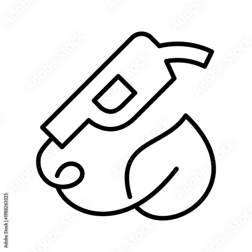 Bio fuel icon. Industry and bioenergy line symbol. Black and white.