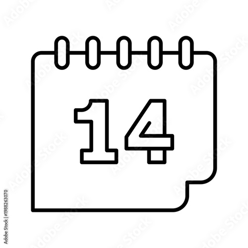 Calendar date icon. Business and scheduling line symbol. Black and white.