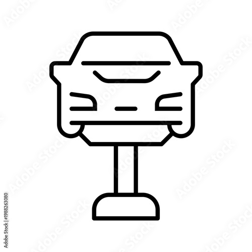 Car repair icon. Industry and auto repair line symbol. Black and white.