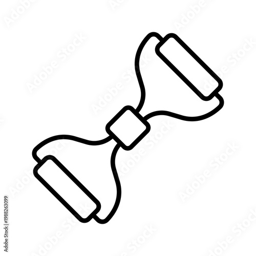 Chest expander icon. Sports and fitness equipment line symbol. Black and white.