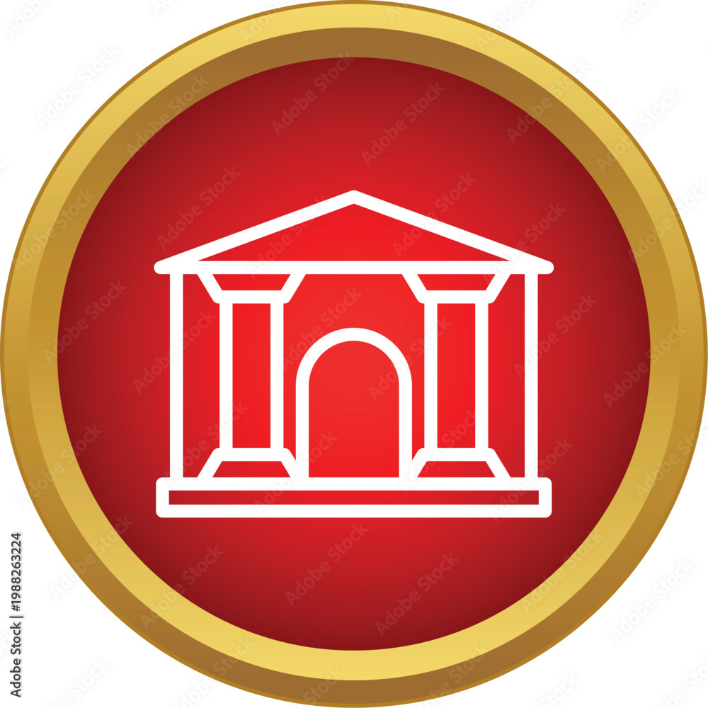 Fototapeta premium Government building icon representing law justice or finance