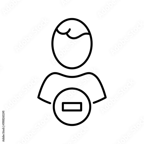 Employee layoff icon. Business and employee termination line symbol. Black and white.