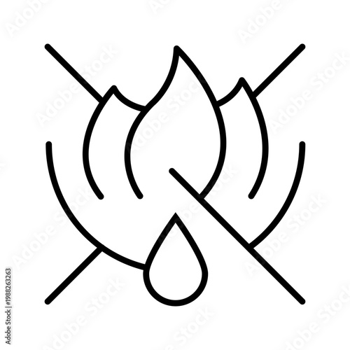 Fire safety icon. Industry and fire safety line symbol. Black and white.