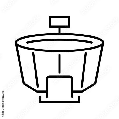 Football stadium icon. Sports and stadium line symbol. Black and white.