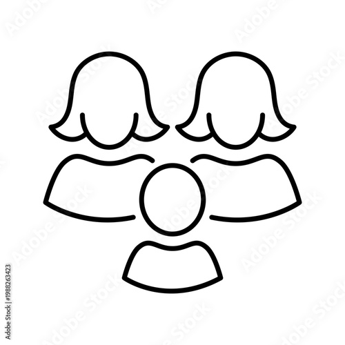 Lgbt family icon. Society and lgbt family line symbol. Black and white.
