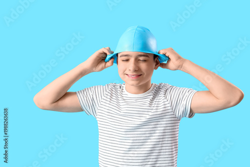 Cute little happy boy with ...