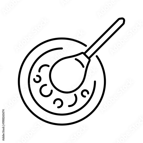 Red caviar icon. Food and seafood line symbol. Black and white.