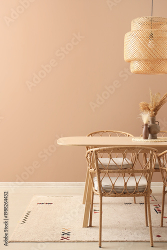 Minimal boho dining room in...