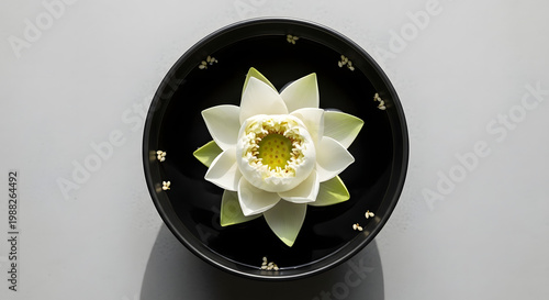 white orchid in a black vase