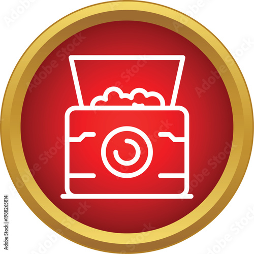 Treasure chest icon filled with coins or valuable items, symbolizing wealth, reward, and success