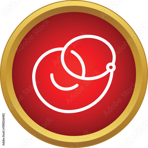 Fertilization process icon showing ovum and sperm intersecting