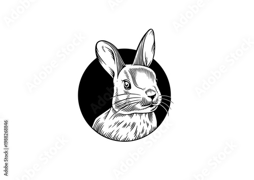 black and white rabbit