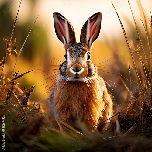 Rabbit in golden grass