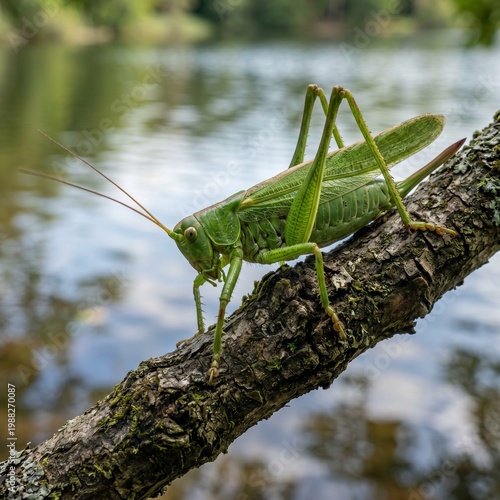 green grasshopper on the ground
