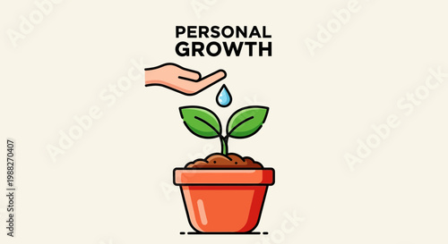 Nurturing Growth: A Visual Metaphor of Cultivating Personal Development and Progress