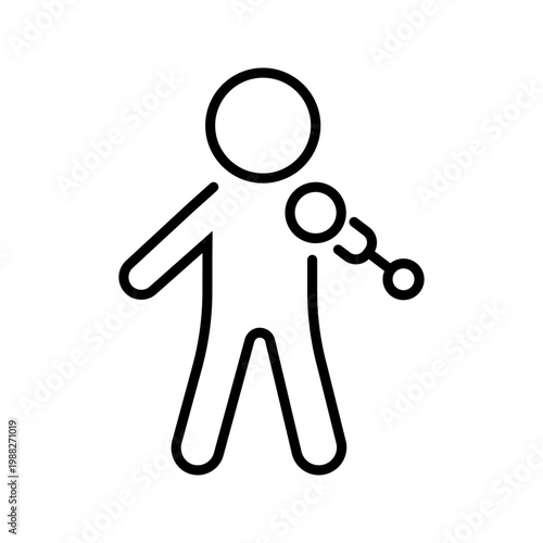 Arm prosthesis icon. Healthcare and prosthetics line symbol. Black and white.