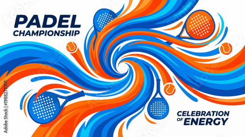 Abstract Padel Championship Visualizing Energy and Dynamic Movement in Sport Events Design