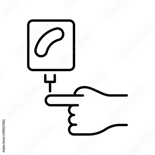 Blood infection icon. Healthcare and infectious disease line symbol. Black and white.