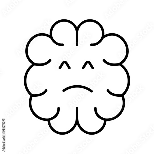 Brain disorder icon. Healthcare and neurology line symbol. Black and white.