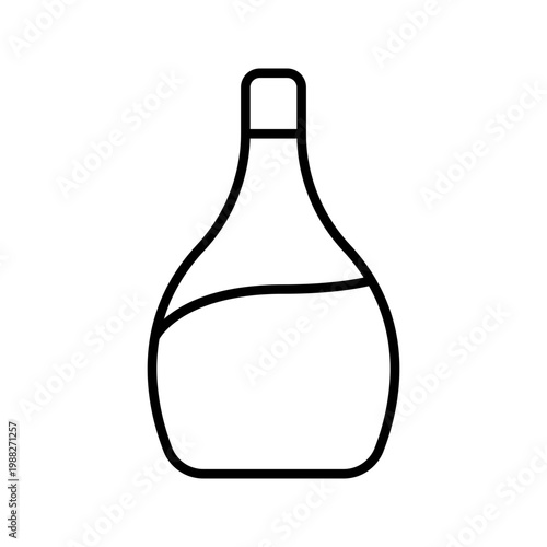 Cognac bottle icon. Food and brandy line symbol. Black and white.